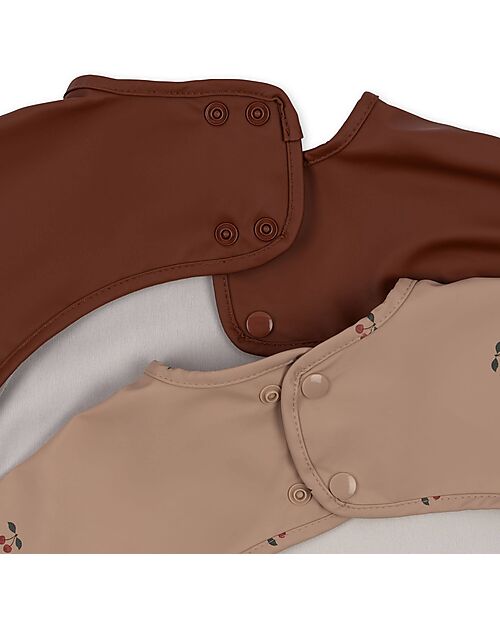 Konges Slojd 2 Pack Dinner Long-Sleeved Bibs - Cherry Burpy Bibs