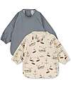 Konges Slojd 2 Pack Long Sleeved Bibs - Sail Away- Oeko-Tex Certified Burpy Bibs