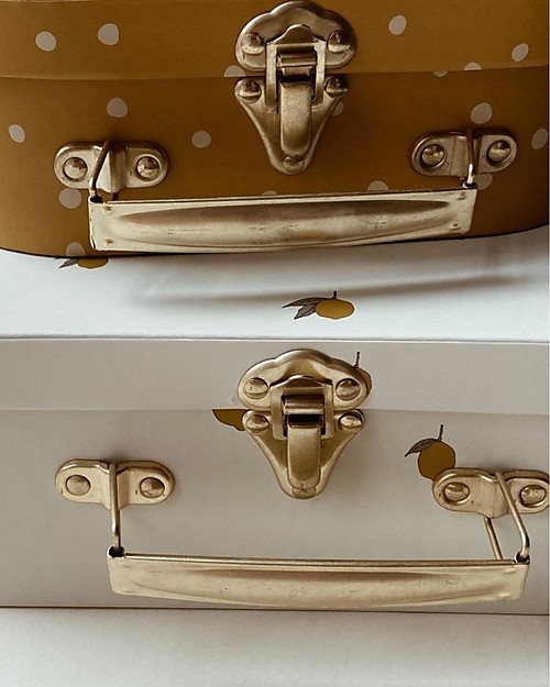 Konges Slojd 2 Pack Luggage - Lemon - Dot Suitcases for Games