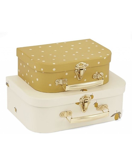 Konges Slojd 2 Pack Luggage - Lemon - Dot Suitcases for Games