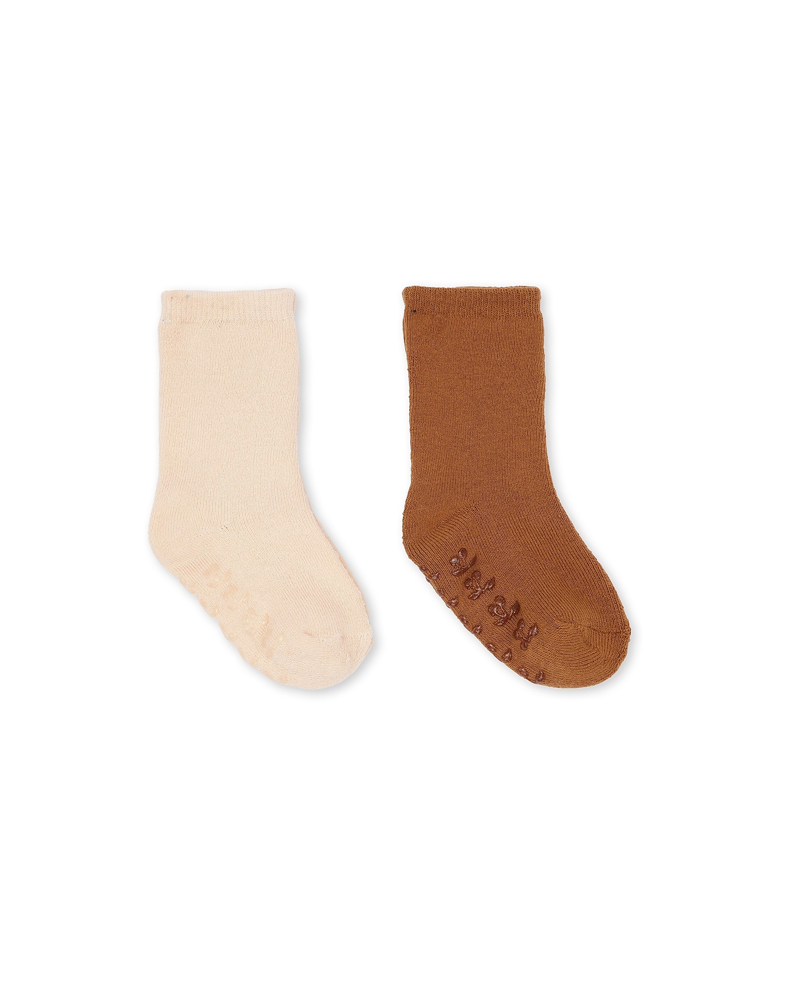 Konges Slojd 2 Pack Terry Socks - Sun Kiss Leather Brown - Organic Cotton  unisex (bambini)