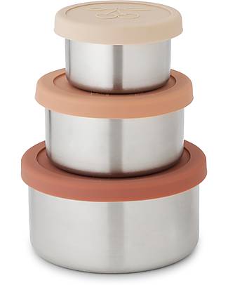 Konges Slojd 3 Pack food Boxes Lid - Stainless Steel - Copper Mix Food Containers