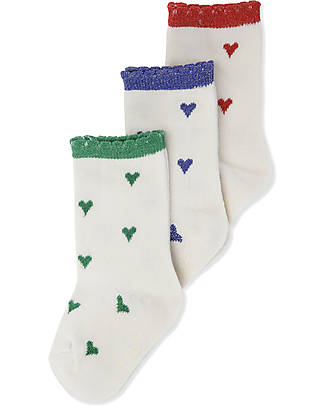 Konges Slojd 3-pack Heart Socks - Organic Cotton Socks