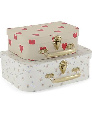 Konges Slojd 3 Pack Luggage - Mon grand Amour-Brise D'ètè - FSC Paper Toy Storage Boxes