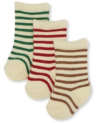 Konges Slojd 3 Pack Striped Socks - Organic Cotton and Lurex Socks