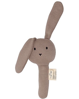 Konges Slojd Activity Hand Rattle Rabbit - Earth - 100% Organic Cotton Rattles