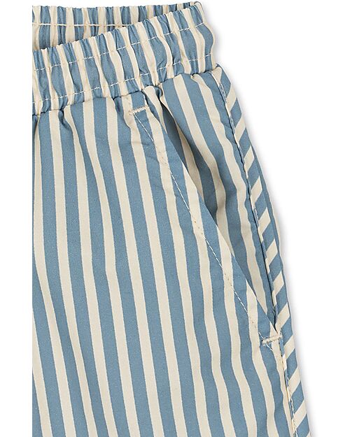 Konges Slojd Asnou Shorts - Blue and White Stripes - with tie at the waist Swimming Trunks
