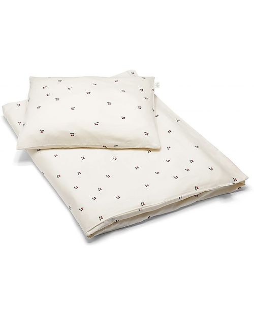 Konges Slojd Baby Bedding - Cherry - 100x70 cm - 100% GOTS Cotton Duvet Sets