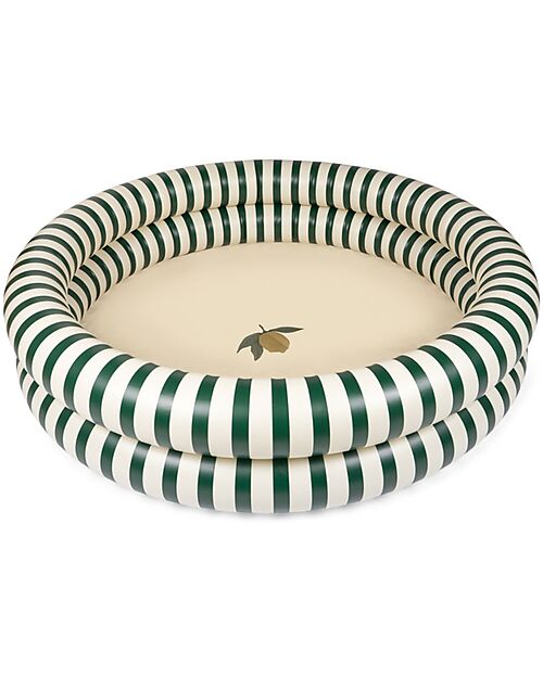 Konges Slojd Basic 2 Ring Pool Large - Green Stripe - Diameter 160 cm - 3+ years Beach Toys