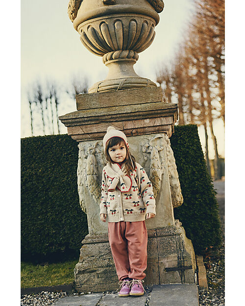 Konges Slojd Belou Knit Cardigan - Cherry - 100% Merino Wool Cardigans