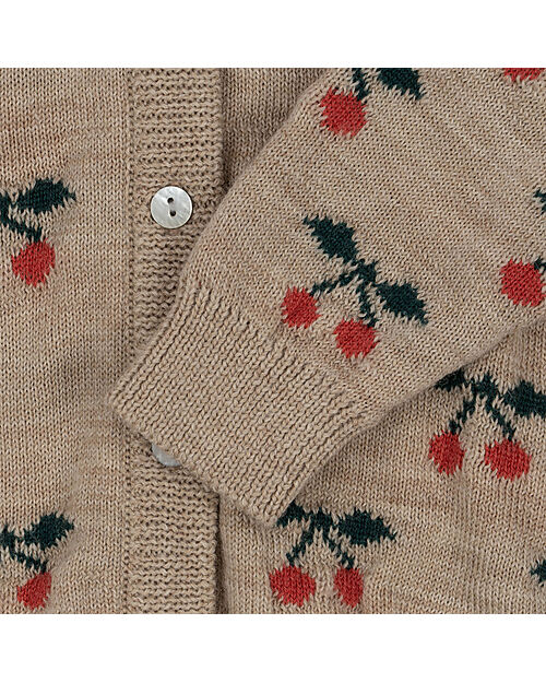 Konges Slojd Belou Knit Cardigan - Cherry - 100% Merino Wool Cardigans