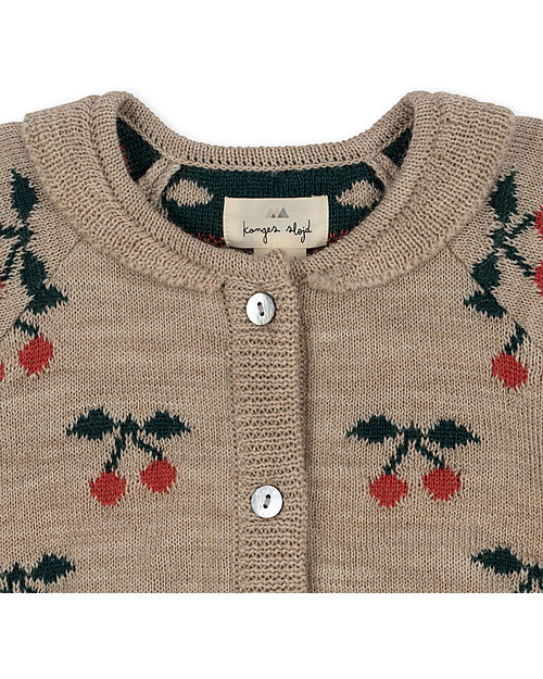 Konges Slojd Belou Knit Cardigan - Cherry - 100% Merino Wool Cardigans