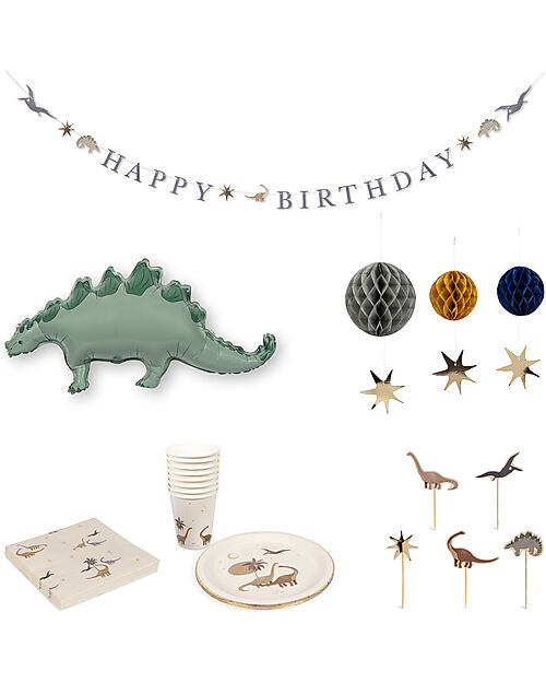 Konges Slojd Birthday Party Kit - Dinosaur Theme - FSC™ Certified Paper Wall Decorations