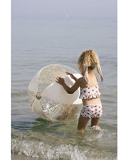 Konges Slojd Bouncy Ball - Clear/Cream - with Glitter Beach Toys