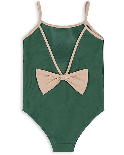 Konges Slojd Bowie Swimsuit - Smoke Pine - with Bows - Snap Button Closure Swimsuits