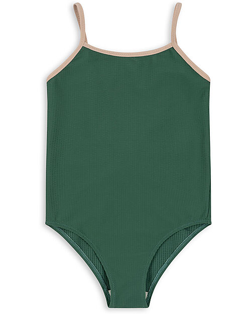 Konges Slojd Bowie Swimsuit - Smoke Pine - with Bows - Snap Button Closure Swimsuits