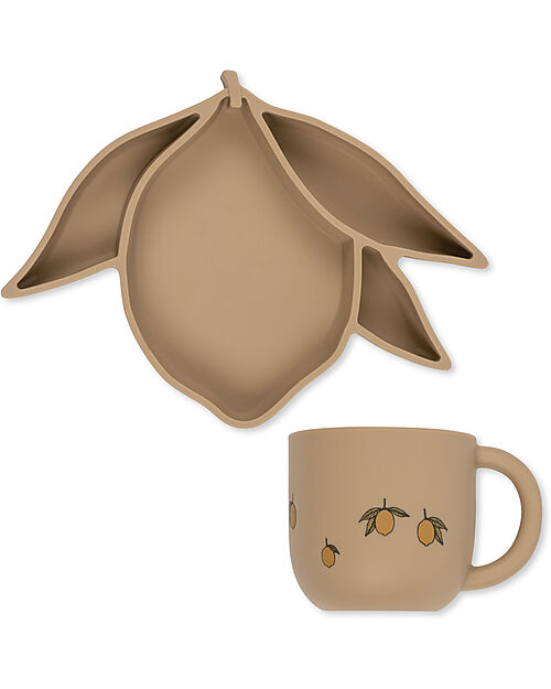 Konges Slojd Bowl and Cup Set - Lemon - 100% Silicone - from 12 Months Bowls & Plates