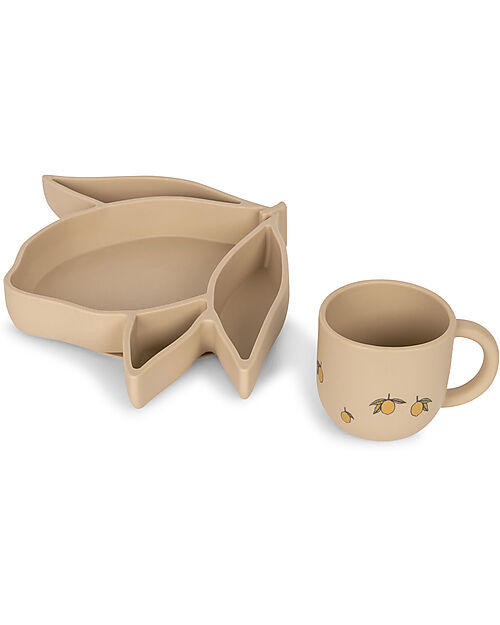 Konges Slojd Bowl and Cup Set - Lemon - 100% Silicone - from 12 Months Bowls & Plates