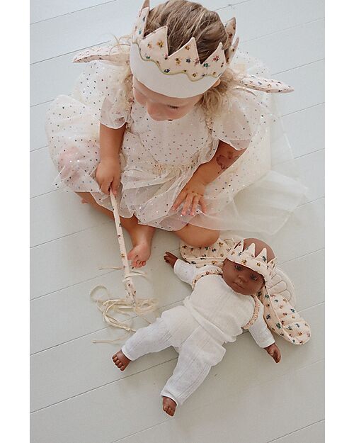 Konges Slojd Butterfly Costume - Wings Crown and Wand Set - 100% Organic Cotton Dressing Up & Role Play