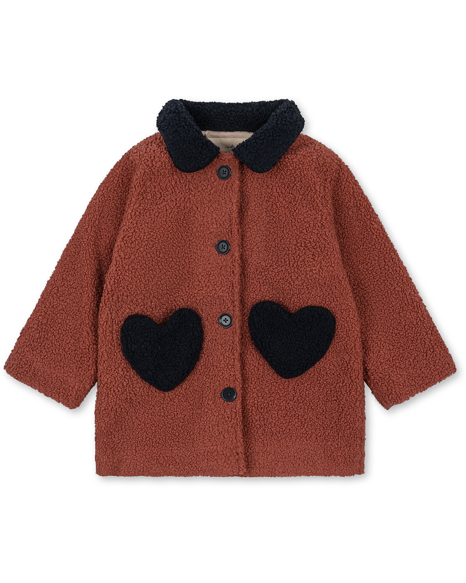 Konges Slojd Calin Coat - Canyon Rose - Heart - Buckle Teddy Oeko-Tex  certified unisex (bambini)