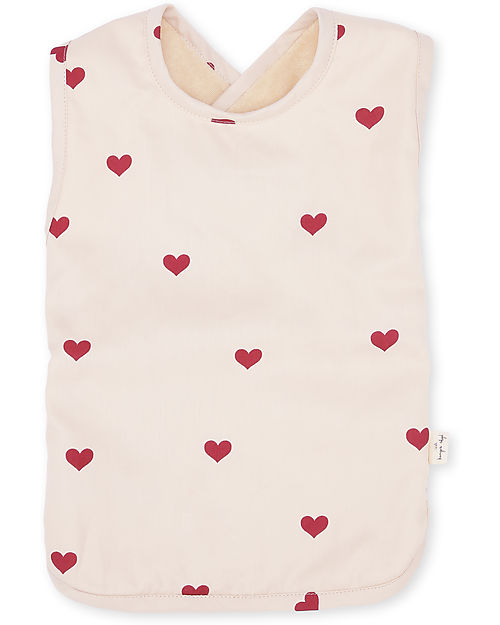 Konges Slojd Comea Large Sleeveless Bib - Amour Rouge - 100% Organic Cotton Snap Bibs