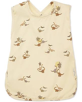 Konges Slojd Comea Large Sleeveless Bib - Dino - 100% Organic Cotton Snap Bibs