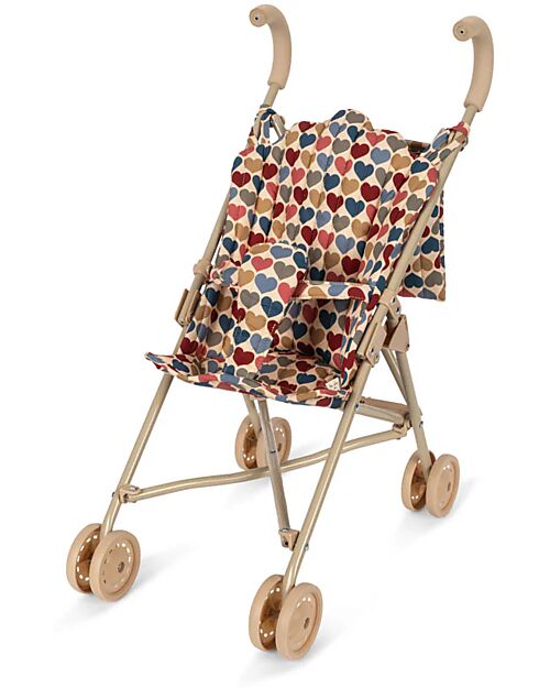 Konges Slojd Doll Stroller - Coeur Bisous - Cotton and Metal Dolls Accessories