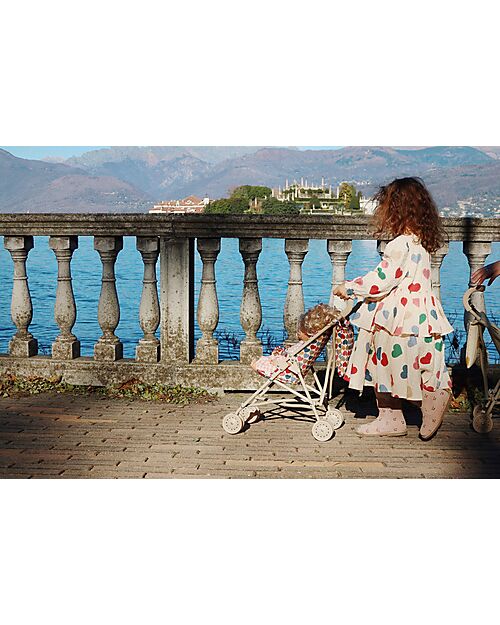 Konges Slojd Doll Stroller - Coeur Bisous - Cotton and Metal Dolls Accessories