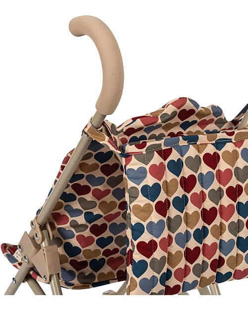 Konges Slojd Doll Stroller - Coeur Bisous - Cotton and Metal Dolls Accessories