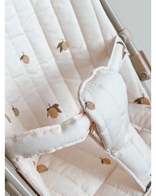 Konges Slojd Doll Stroller - Lemon - with Cover 100% Organic Cotton Toy Prams