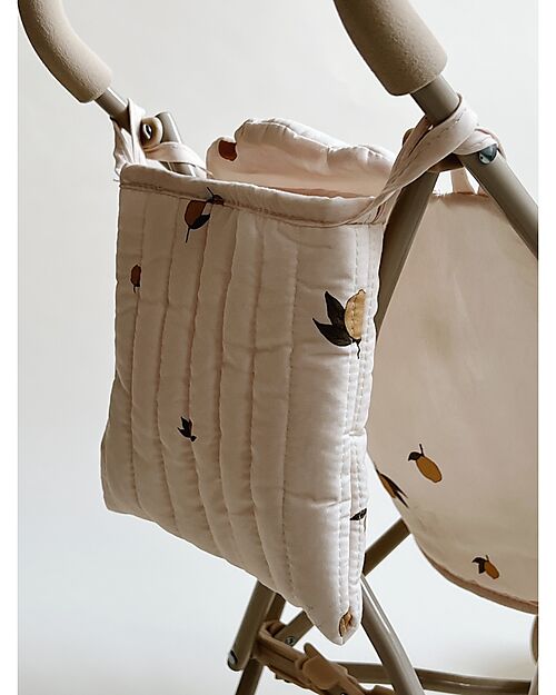 Konges Slojd Doll Stroller - Lemon - with Cover 100% Organic Cotton Toy Prams