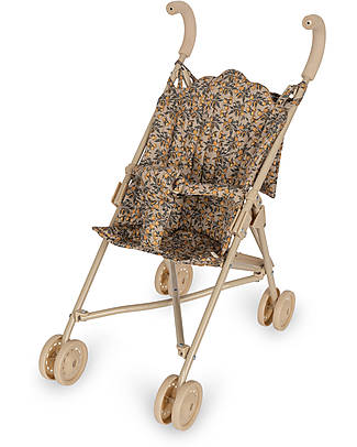 Konges Slojd Doll Stroller - Oranges - with Cover 100% Cotone Organico Toy Prams