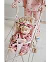 Konges Slojd Doll Stroller - Powder Pink Check - Cotton and Metal Dolls Accessories