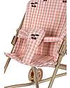 Konges Slojd Doll Stroller - Powder Pink Check - Cotton and Metal Dolls Accessories