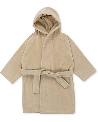Konges Slojd Embroided Bathrobe - Lemon - Beige - 100% Organic Cotton Towels And Flannels