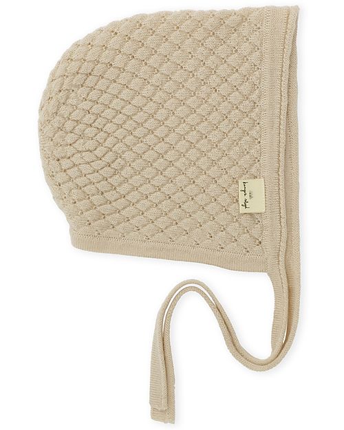 Konges Slojd Fuzzy Helmet - Almond Milk - 100% Merino Wool Winter Hats