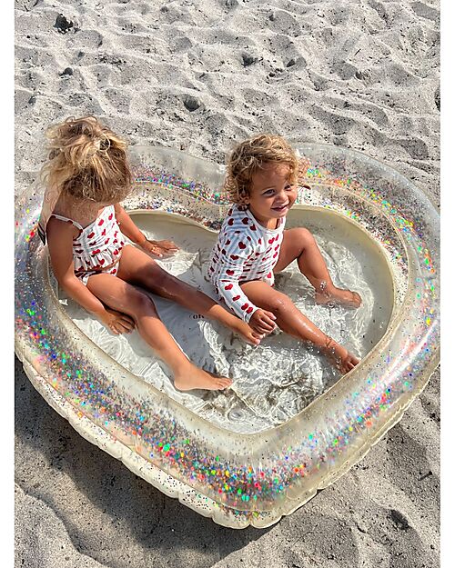 Konges Slojd Heart Pool - Transparent/Cream - Ecological PVC - with Glitter Inflatable Pools