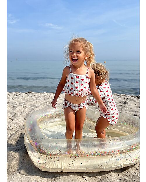 Konges Slojd Heart Pool - Transparent/Cream - Ecological PVC - with Glitter Inflatable Pools