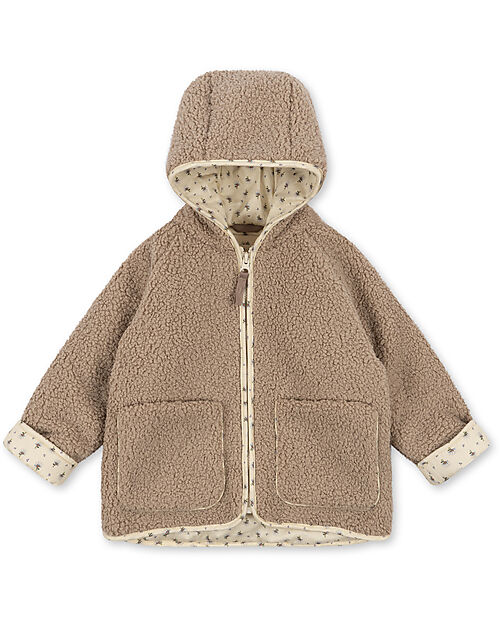 Konges Slojd Hooded Grizz Jacket - Oxford Tan - Oeko-Tex Certified Teddy Fabric Jackets
