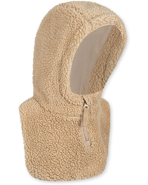 Konges Slojd Hooded Neckwarmer - Oxford Tan - Oeko-Tex Certified Soft Teddy Fabric Scarves