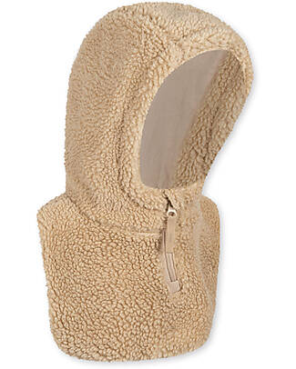 Konges Slojd Hooded Neckwarmer - Oxford Tan - Oeko-Tex Certified Soft Teddy Fabric Scarves