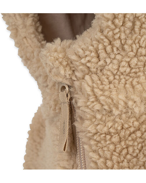 Konges Slojd Hooded Neckwarmer - Oxford Tan - Oeko-Tex Certified Soft Teddy Fabric Scarves