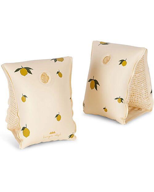 Konges Slojd Inflatable Armrests - Basic Lemon - Suitable from 3 to 6 Years - PVC Beach Toys