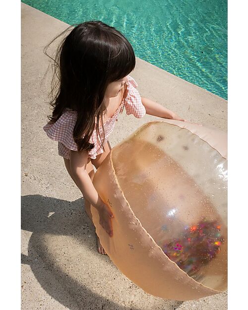 Konges Slojd Inflatable Ball - Multi Cherry Blush Transparent - Diameter 65cm - PVC Beach Toys