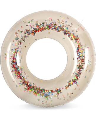 Konges Slojd Inflatable Donut - Multi Cherry Transparent - Diameter 100cm - PVC Beach Toys