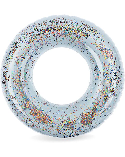 Konges Slojd Inflatable Donut - Multi Star Transparent - Diameter 50cm - PVC Beach Toys