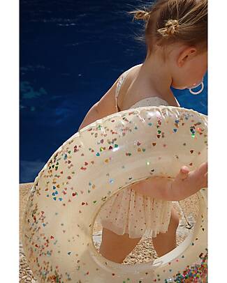 Konges Slojd Inflatable Kids Buoy - Clear/Cream - with Glitter Beach Toys