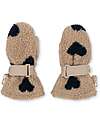 Konges Slojd Jodi Muffles with Black Hearts - Beige - Cotton Gloves