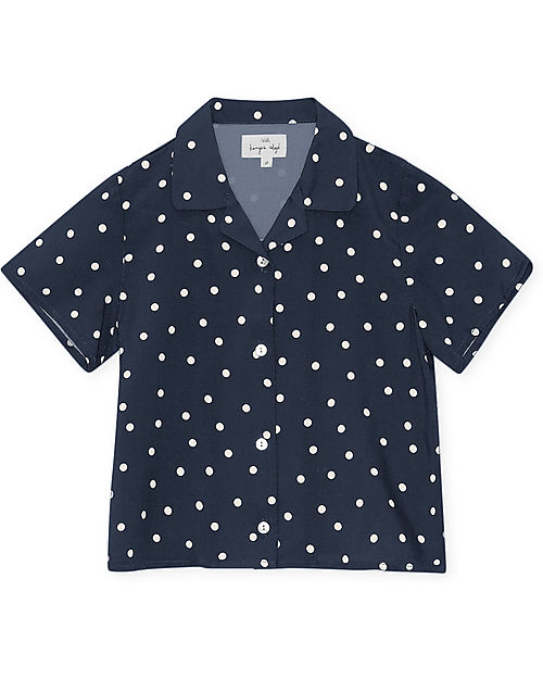 Konges Slojd Kelly Short-Sleeved Shirt - Blue Dots - 100% Viscose Shirts And Blouses