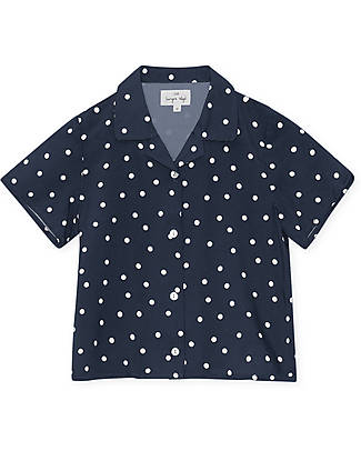 Konges Slojd Kelly Short-Sleeved Shirt - Blue Dots - 100% Viscose Shirts And Blouses